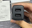 倍思双口充电头USB插座多口快充5V2A/1A充电器插头 适用iPhone15/14/13华为小米安卓手机iPad平板 黑 实拍图