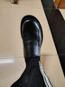 头层牛皮男士皮鞋软皮软底新款套脚百搭商务休闲鞋一脚蹬男鞋大码 黑色单鞋 41 (255mm) 实拍图