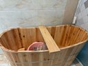加厚泡澡木桶浴桶全身沐浴桶家用洗澡盆实木熏蒸桶汗蒸桶浴缸 原木款130长60宽65高元宝三箍加 实拍图