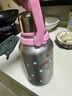 物生物保温杯大容量女士水杯高颜值316L不锈钢保温壶户外露营便携旅行壶 泡泡粉【含茶隔+背带】 950ml 实拍图