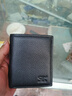 七匹狼男士钱包全皮竖款钱夹男款纯牛皮简约青年人短款票夹小皮夹子软皮 烫印标竖款黑色 实拍图