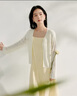 茵曼（INMAN）欧若风镂空薄针织短袖T恤女装2025年夏季新款开衫上衣 杏色 M 实拍图