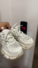 他她春秋厚底透气老爹鞋女鞋网面增高运动鞋新款WOG16BM4白/灰紫 39 实拍图