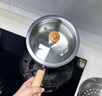 双枪（Suncha）316L不锈钢小奶锅辅食锅汤锅泡面蒸锅燃气电磁炉18cm带盖 实拍图