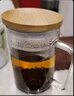 格娜斯玻璃茶杯分离水杯月牙过滤网泡茶杯带把绿茶杯茶水分离杯460ml带盖 实拍图