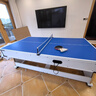 SZX成人标准4合1游戏桌 家庭商用台球乒乓球冰球黑8式室内球厅娱乐桌 7尺4合1-213*111*81cm-白桌+蓝布 实拍图