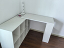 立太转角书桌学习桌写字桌子化妆桌梳妆台卧室L型电脑桌卧室书柜一体 100*120桌柜组合【实木厚桌面】 实拍图
