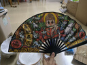 国朝扇子8寸学生古风塑料扇绢布折扇批发插画风折叠扇酒吧蹦迪扇 6号佛系 实拍图