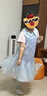 迪士尼（DISNEY）女童时尚亮片人鱼连衣裙子六一 儿童节 演出礼服夏HYZ24W020蓝150 实拍图
