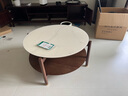 全友家居 茶几新中式实木脚圆形茶桌客厅家用钢化玻璃台面置物柜家具 实拍图