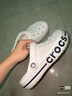 crocs卡骆驰洞洞鞋贝雅卡骆班轻便耐磨一脚蹬休闲鞋|205089 白/深蓝-126 44 (280mm) 实拍图