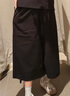 无印良品（MUJI）女式 易干弹力泡泡纱七分裤休闲裤阔腿裤裤子宽版裤女装BE1S9A4S 黑色 XL （165/74A） 实拍图