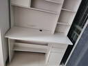 佳家林书桌书柜一体电脑桌桌子台式家用卧室小型学习桌出租屋办公写字桌 【豪华加高】暖白色120cm+牛角椅 实拍图