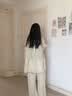 韩姿朵（Hanziduo）双层纱布棉纱情侣睡衣女春秋款纯棉麻长袖夏泡泡纱婴儿棉男家居服 3221女 L 实拍图