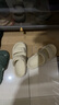 凡小如踩屎感软底凉鞋女外穿女士一字带凉鞋运动凉拖鞋EVA厚底女士拖鞋 米色37-38 实拍图
