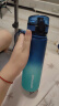 UZSPACE优之运动水杯男女大容量渐变塑料杯子儿童学生上学夏季喝水高颜值 海蓝绿 500ml 实拍图