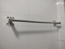 可狄免打孔毛巾架加厚浴室不锈钢毛巾杆挂杆卫生间单杆双杆毛巾置物架宿舍厕所厨房毛巾挂杆晾毛巾架 单杆(60CM)免打孔两用 实拍图