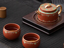 苏氏陶瓷（SUSHI CERAMICS）紫砂壶敦煌宝相花一壶二杯陈国再老师作品礼盒装节日伴手礼 实拍图