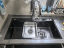 万和【店长推荐】双槽改大单槽厨房水槽304不锈钢洗碗池家用小米粒 5MM小米粒+【三档抽拉龙头】三孔 5MM面板68X40【双槽改单槽尺寸】 实拍图