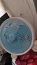 电风扇家用桌面风扇台式转页扇小风扇制冷轻音学生宿舍办公室卧室鸿运扇插电式大风力小型静音 白蓝色2.5米【延长定时遥控线】【升级五叶大风力】 实拍图