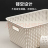 名创优品（MINISO）格纹仿藤编收纳筐 桌面收纳盒宿舍办公杂物收纳篮 大号2个装 实拍图