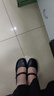 达芙妮单鞋女牛皮法式玛丽珍小皮鞋百搭粗跟女鞋子 4024101489 黑色 39  实拍图