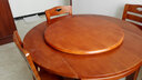 南之安 全实木餐桌椅组合6人圆形多功能伸缩简约现代中式家用吃饭桌跳台 海棠色 1.2m 一桌6椅(送转盘) 实拍图
