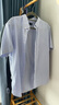 BLACKMONDAY纯棉牛津纺竖条纹短袖衬衫男全棉免烫抗皱男士商务休闲衬衣 实拍图
