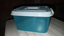 茶花收纳盒储物箱塑料箱家用药箱药盒便携手提式8.5L 1只装 蓝色 实拍图