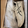 亚瑟士ASICS男鞋网面跑步鞋缓震跑鞋透气舒适运动鞋 GEL-FLUX 4 米色/蓝色102 40.5 实拍图