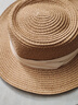 津炳胜草帽女法式平顶草帽女款大头围平檐海边沙滩度假礼帽大码编织帽 【凹顶卡其+白带】 编织防晒帽 实拍图