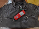 猫人夹克皮衣男春秋季外套机车服修身潮流休闲立领上衣 咖啡色 L 实拍图