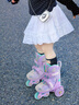 小状元儿童轮滑鞋女童溜冰鞋初学者3岁幼儿宝宝双排滑冰鞋生日礼物 紫【护臀+包+头盔护具套装】 S 【适合日常31-34码】尺码可调 实拍图