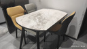 全友家居 现代简约岩板餐桌椅子组合小户型方圆两用可伸缩功能饭桌 实拍图