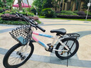 儿童自行车山地车6-7-8-10-12-15岁学生单车变速小孩18寸20寸22寸 高配变速白粉色带车筐后座+礼包 20寸适合身高120-140厘米【约8-12岁】 实拍图