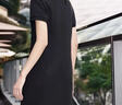 FILA 斐乐官方女子针织连衣裙时尚修身POLO领短袖裙子 正黑色-BK XL (175) 92A 实拍图