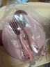 COOKSS儿童餐盘不锈钢分格婴儿餐具辅食碗宝宝吸盘注水保温碗带叉勺粉色 实拍图