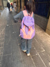 oein儿童户外出游登山小背包小学生旅游超轻便双肩包男童书包旅行休闲 儿童背包（紫色） 15L 实拍图