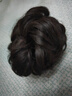 低丸子头假发女真发蓬松盘发发圈后脑勺发包假发圈增发量神器发饰 【全真发】丸子头-黑棕色 卷发圈 实拍图