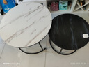 顺冠茶几客厅茶台仿岩板创意北欧茶桌现代小户型简约圆形小桌子极简型 【送货上门】黑架-70白纹+50黑纹 实拍图