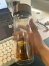 富光玻璃杯男女士商务车载双层耐热玻璃水杯带茶隔透明便携泡茶杯子 500ml蓝色 实拍图
