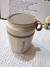 沃德百惠（WORTHBUY）早餐牛奶杯燕麦杯带盖勺外带便携不锈钢汤杯保温水杯 米白色480ML 实拍图