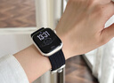 Apple/苹果 Watch SE 智能手表GPS款44毫米银色铝金属表壳丹宁色运动型表带S/M MXFA3CH/B 实拍图