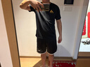 阿迪达斯短袖男2025夏季运动亲肤透气轻薄速干T恤 黑/金 M  实拍图