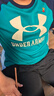 安德玛（Under Armour）夏男童短袖T恤复古插肩休闲半袖童装241101019 绿色 160cm  实拍图