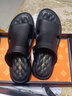 老人头（LAORENTOU）凉鞋男夏季头层牛皮透气沙滩百搭休闲鞋凉拖鞋男鞋子 10965 黑 41 实拍图