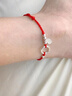 周百福足银平安扣脚链女本命年红绳脚绳玉足链纪念日生日礼物送女友 实拍图