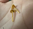 周六福足金999爱心黄金耳钉女耳饰生日礼物计价AA096006 约0.82g 一对 实拍图
