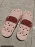 BAIHOU白猴侧漏水防滑按摩镂空男女儿童学生浴室洞洞凉拖鞋 粉红31-32 实拍图