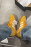 adidas「T头鞋」STADT经典时尚薄底运动板鞋男女阿迪达斯三叶草   黄色/亮白/汉玉白   41 实拍图